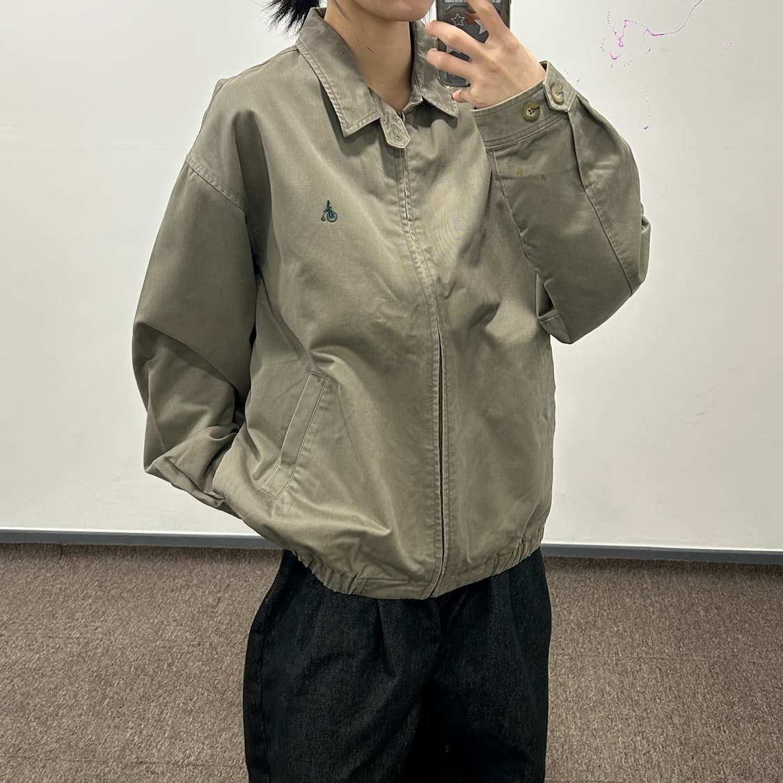 Bean pole 빈폴 카키 로고 딥베이지 블루종 상품이미지1