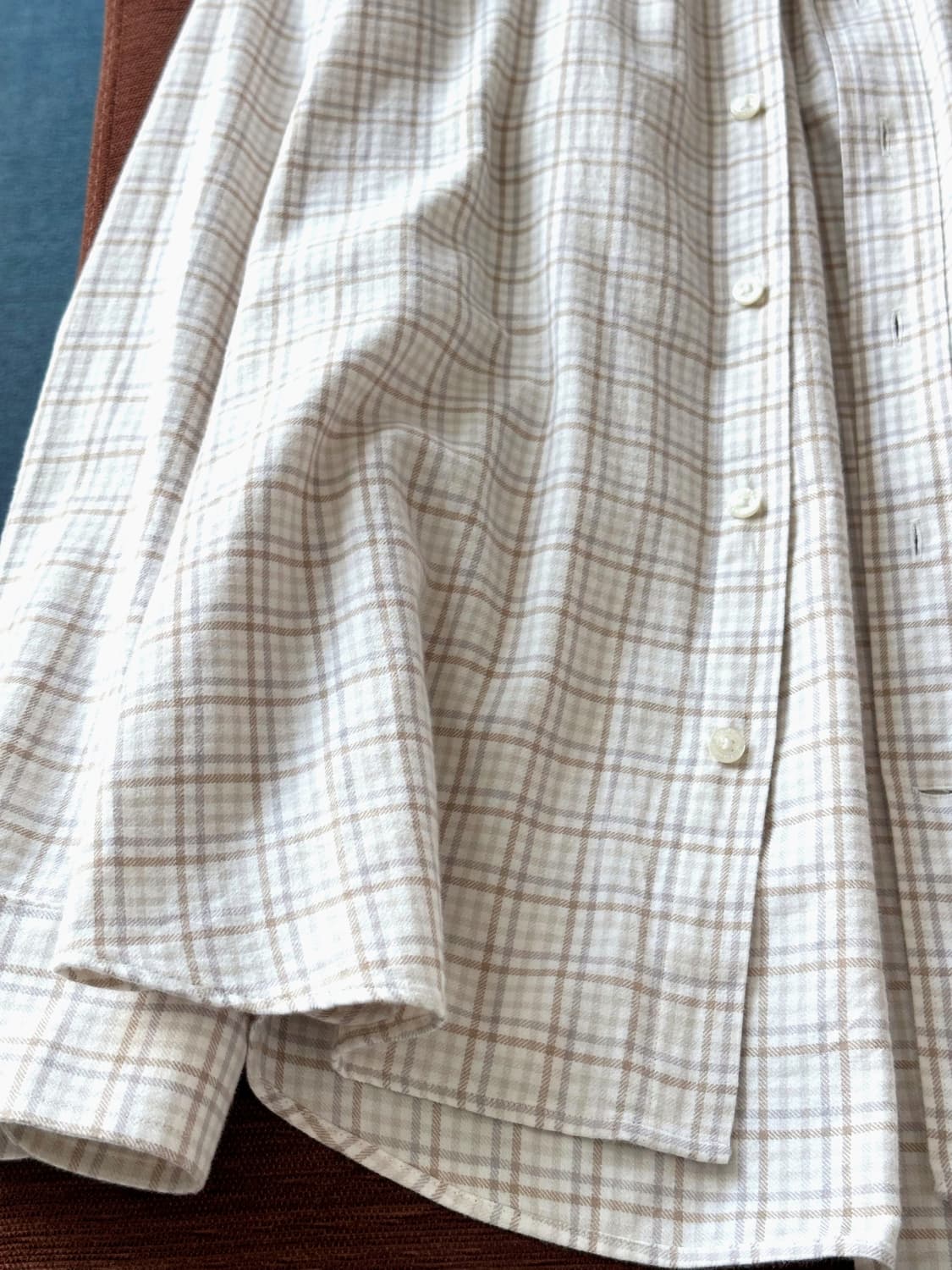 Brushed cotton nel check B/D shirt 상품이미지7