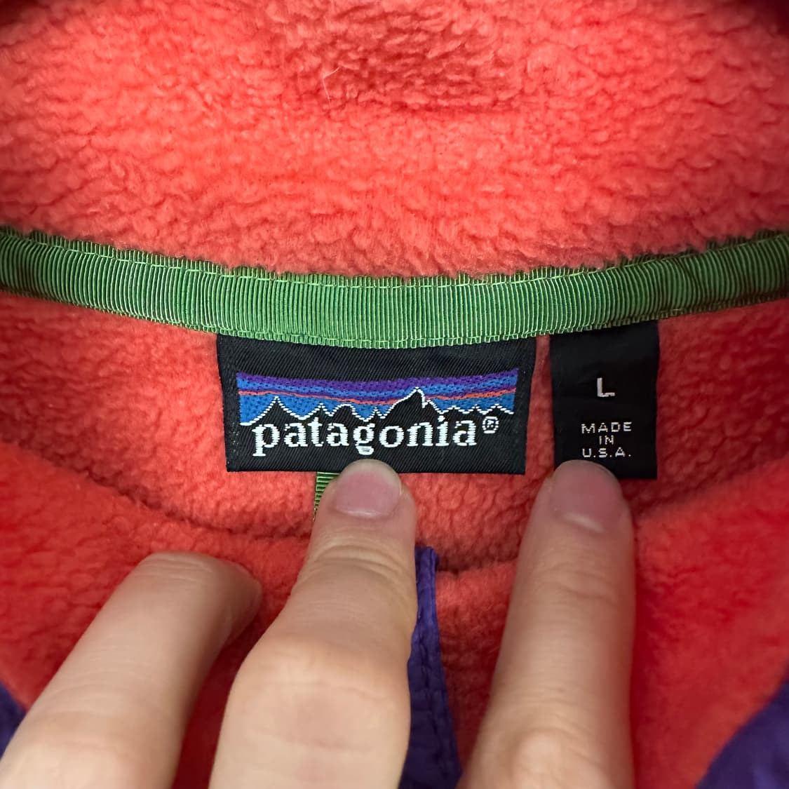 90‘s 파타고니아 신칠라 스냅티 ’코랄/퍼플‘ 상품이미지3
