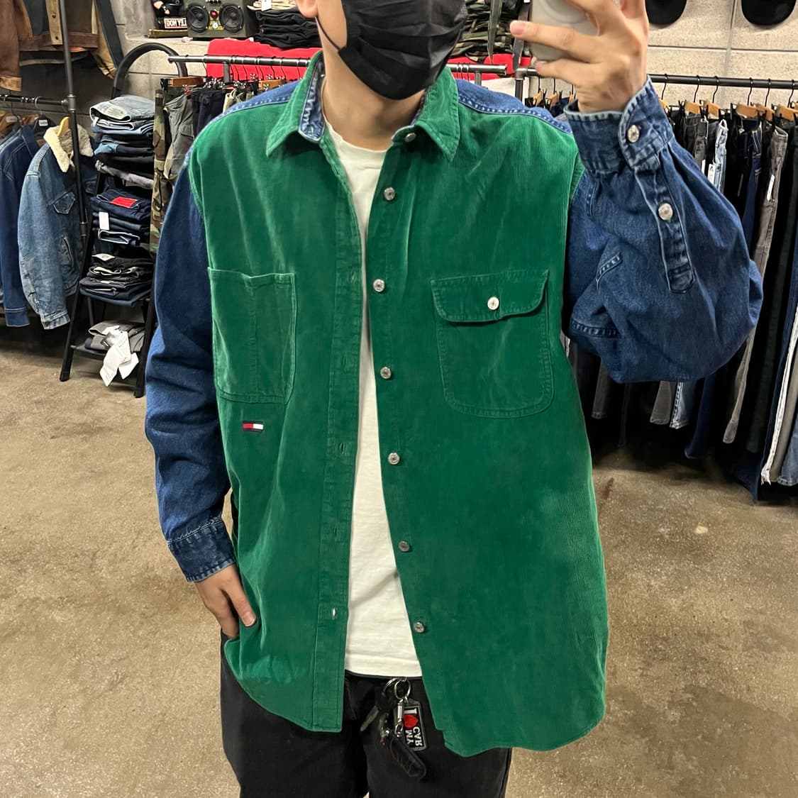 90s 타미진스 코듀로이 데님 셔츠 (105) 상품이미지6