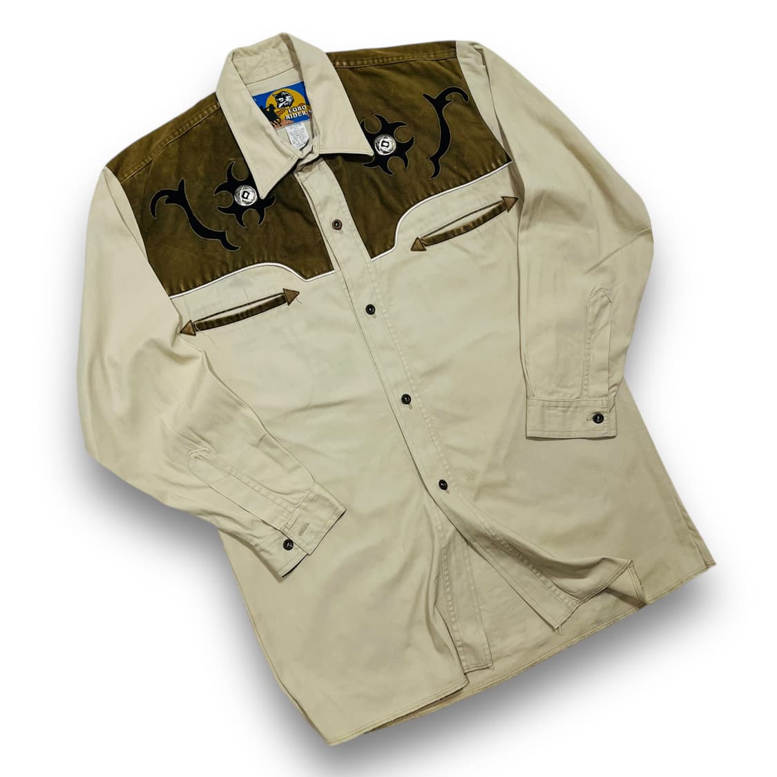 서부시대 카우보이 Lobo 90s 브라운 웨스턴 긴팔 셔츠 상품이미지2