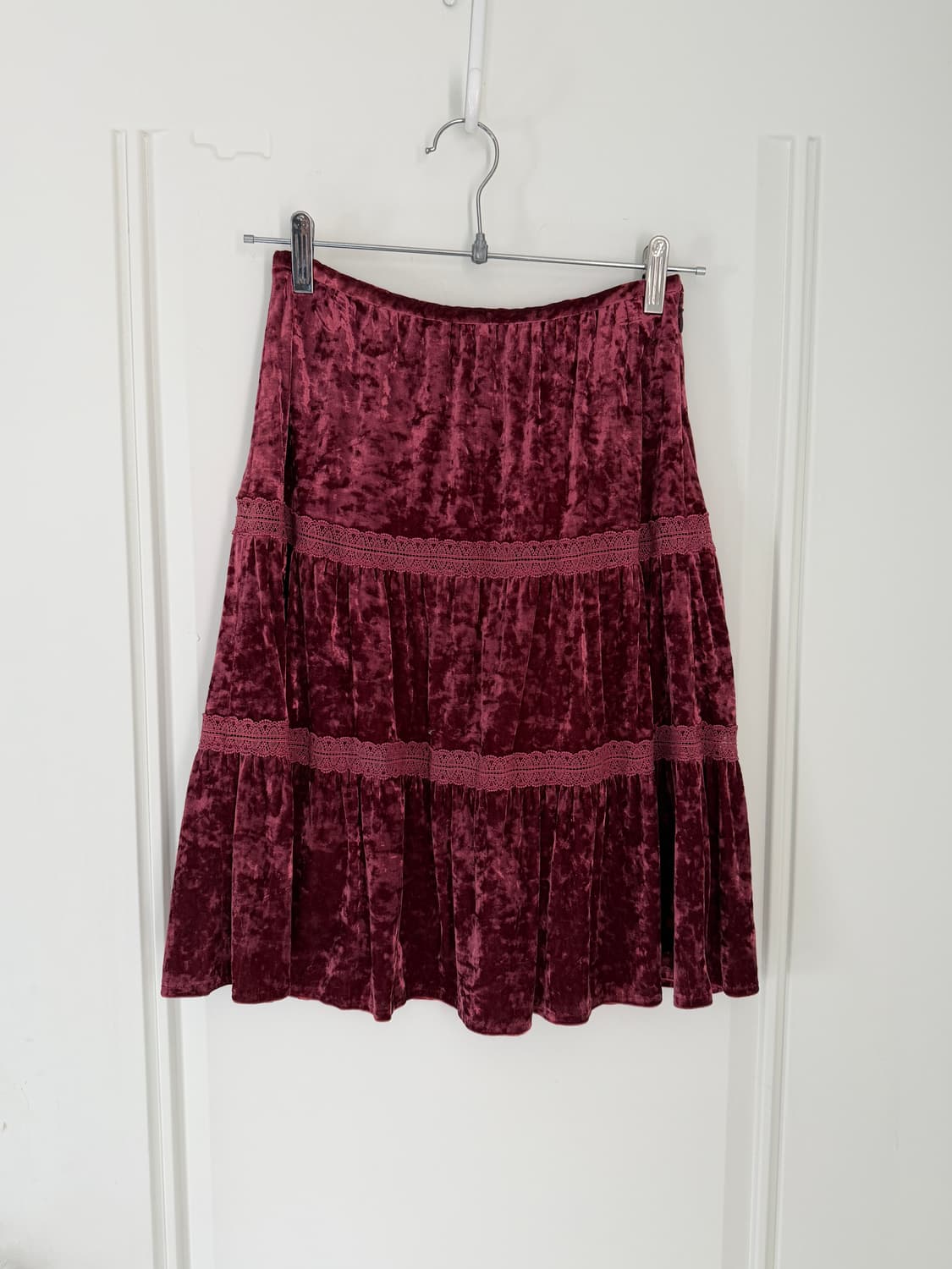 일본빈티지 핑크 벨벳 레이스 스커트 상품이미지7