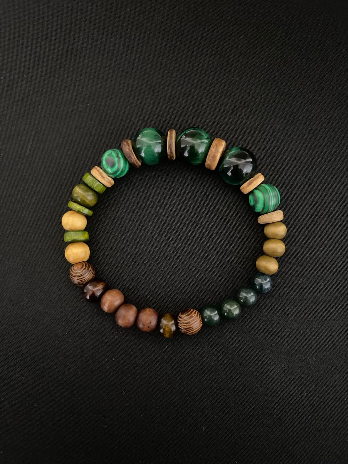 천연석&우드 팔찌 포레스트 그린 상품이미지3