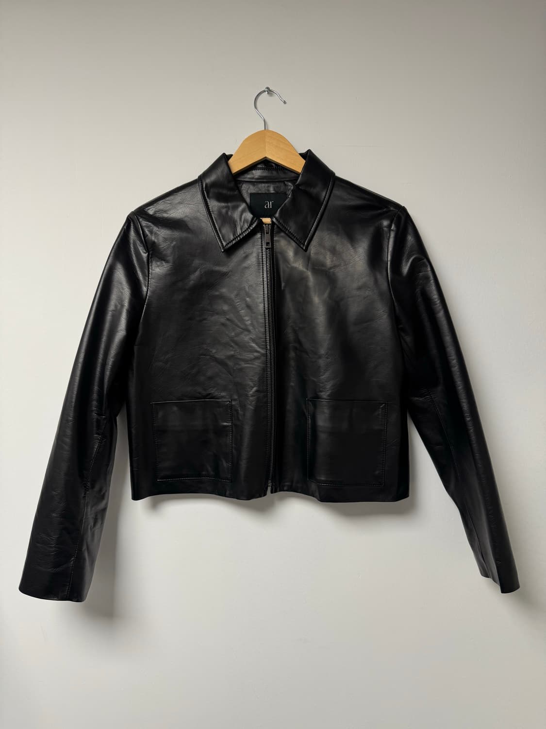 어라운드율 ar 블랙 레더 크롭 자켓 S 상품이미지2