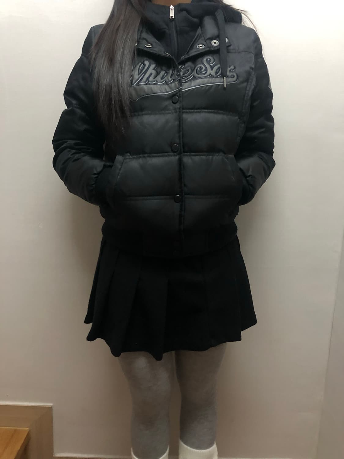 빈티지 mlb 블랙 펑크 후드 점퍼 상품이미지4