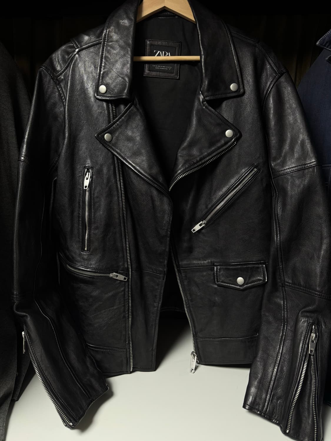 자라 양가죽 라이더 자켓 xl 상품이미지1