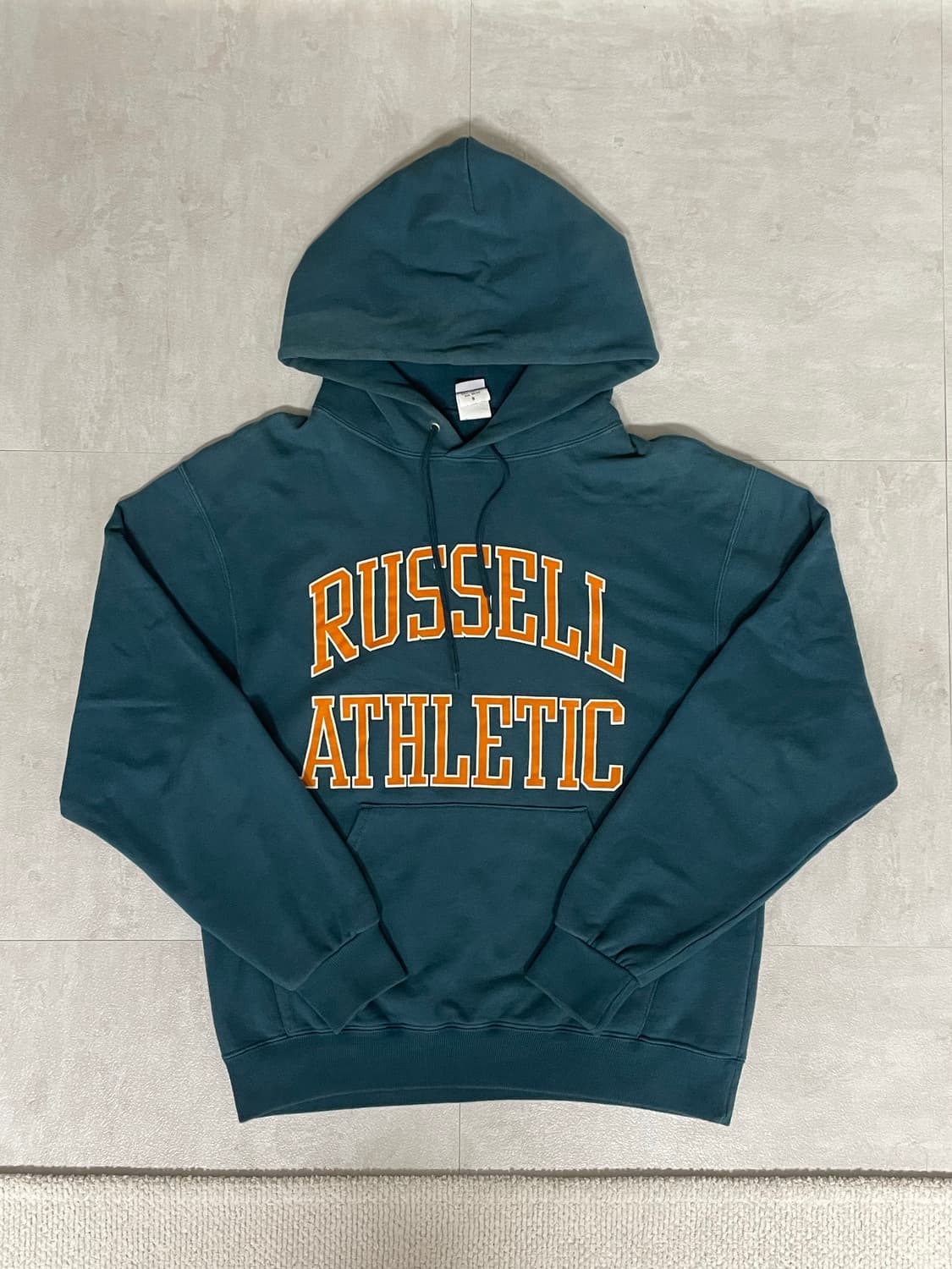 M) 러셀 애슬레틱 전면 로고 후드티 틸컬러 상품이미지2