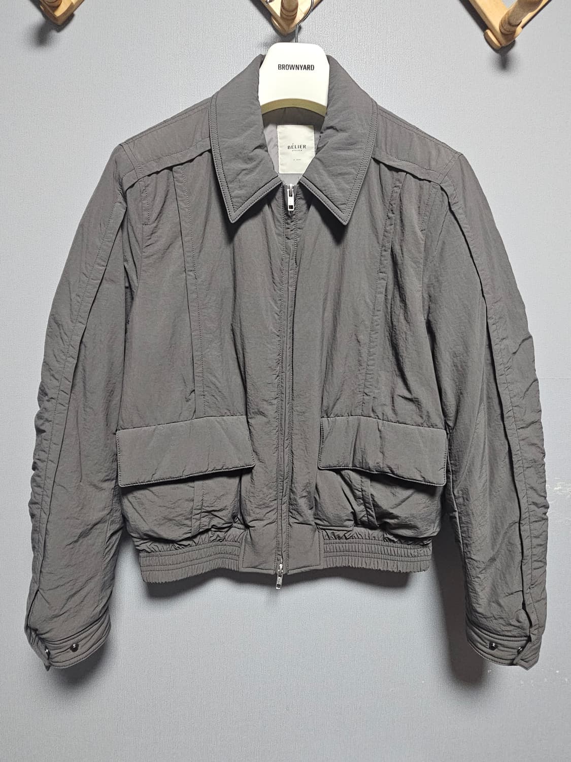 벨리에 라이닝 봄버자켓 - 그레이 S(95) 상품이미지2
