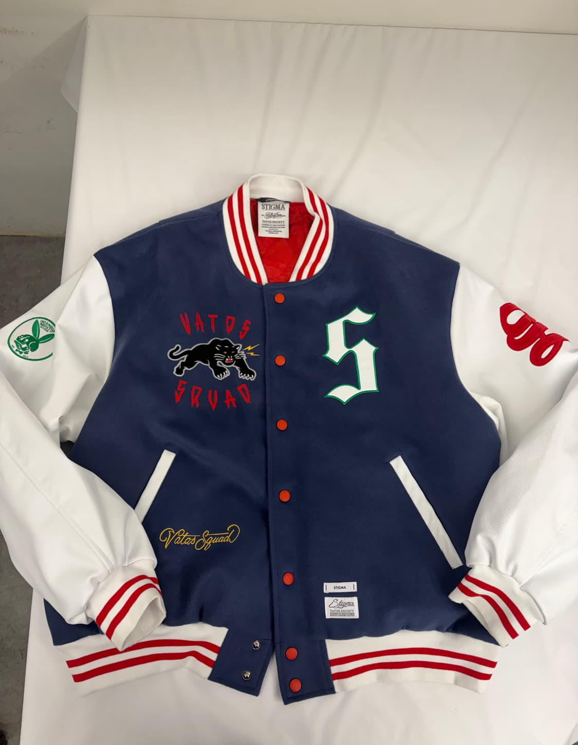 [L] STIGMA스티그마 오버핏 바시티 자켓 네이비 상품이미지1