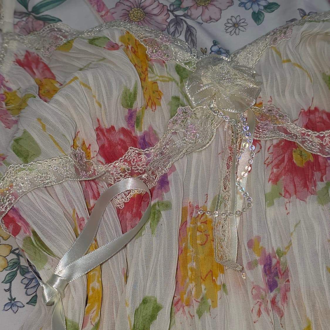 비너스빈티지)플로럴 로맨틱 히메갸루st 레이스 쉬폰 시스루 슬립원피스 상품이미지2