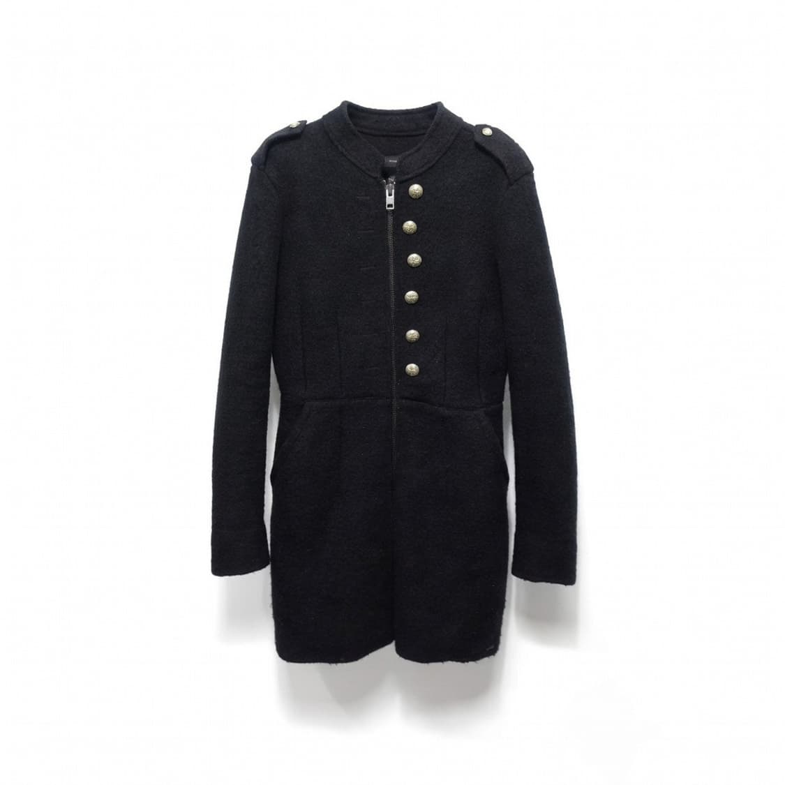 [M] DIESEL 디젤 블랙 테리 울 나폴레옹 자켓 코트 상품이미지2