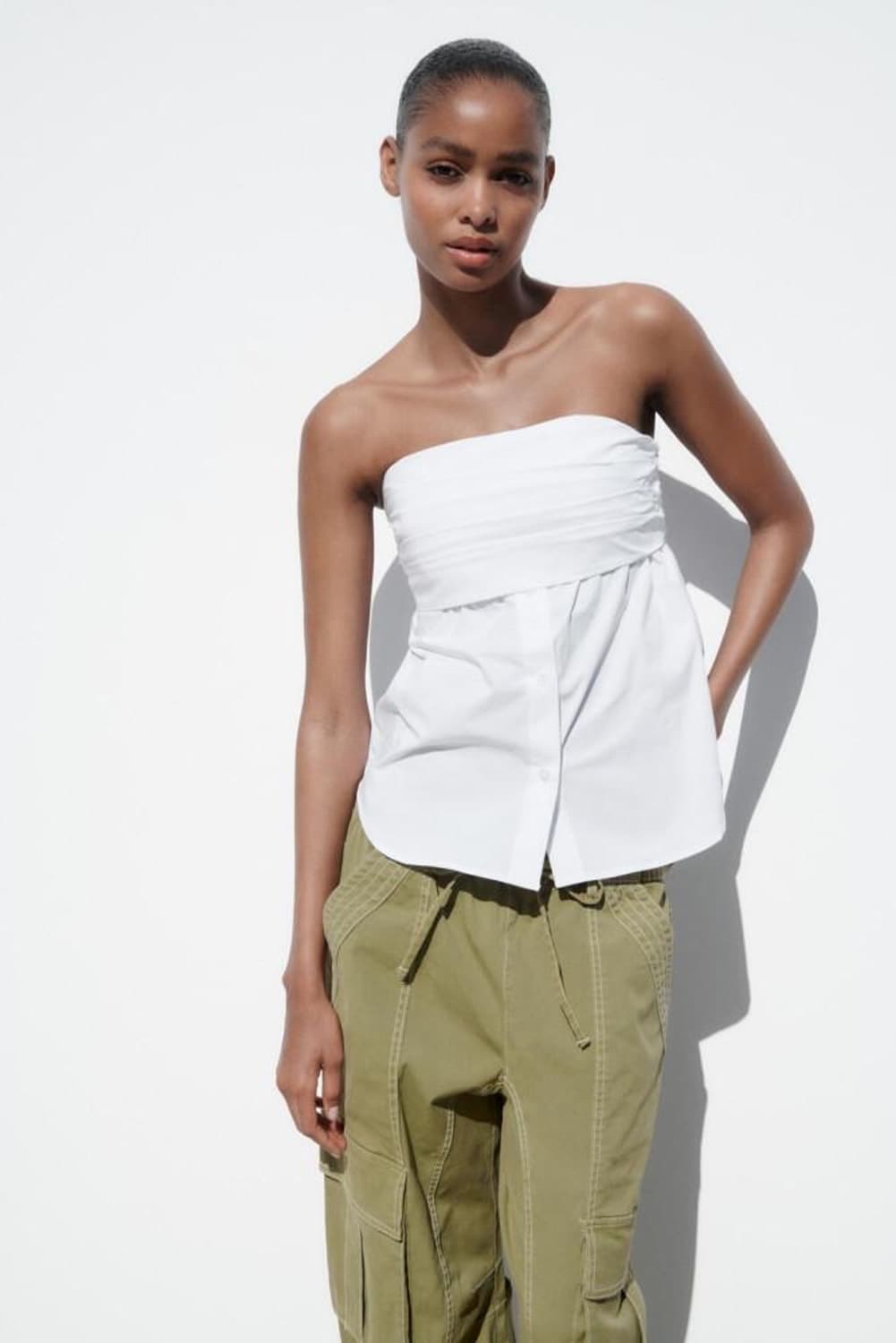 자라 엘라스틱 포플린 탑 상품이미지1