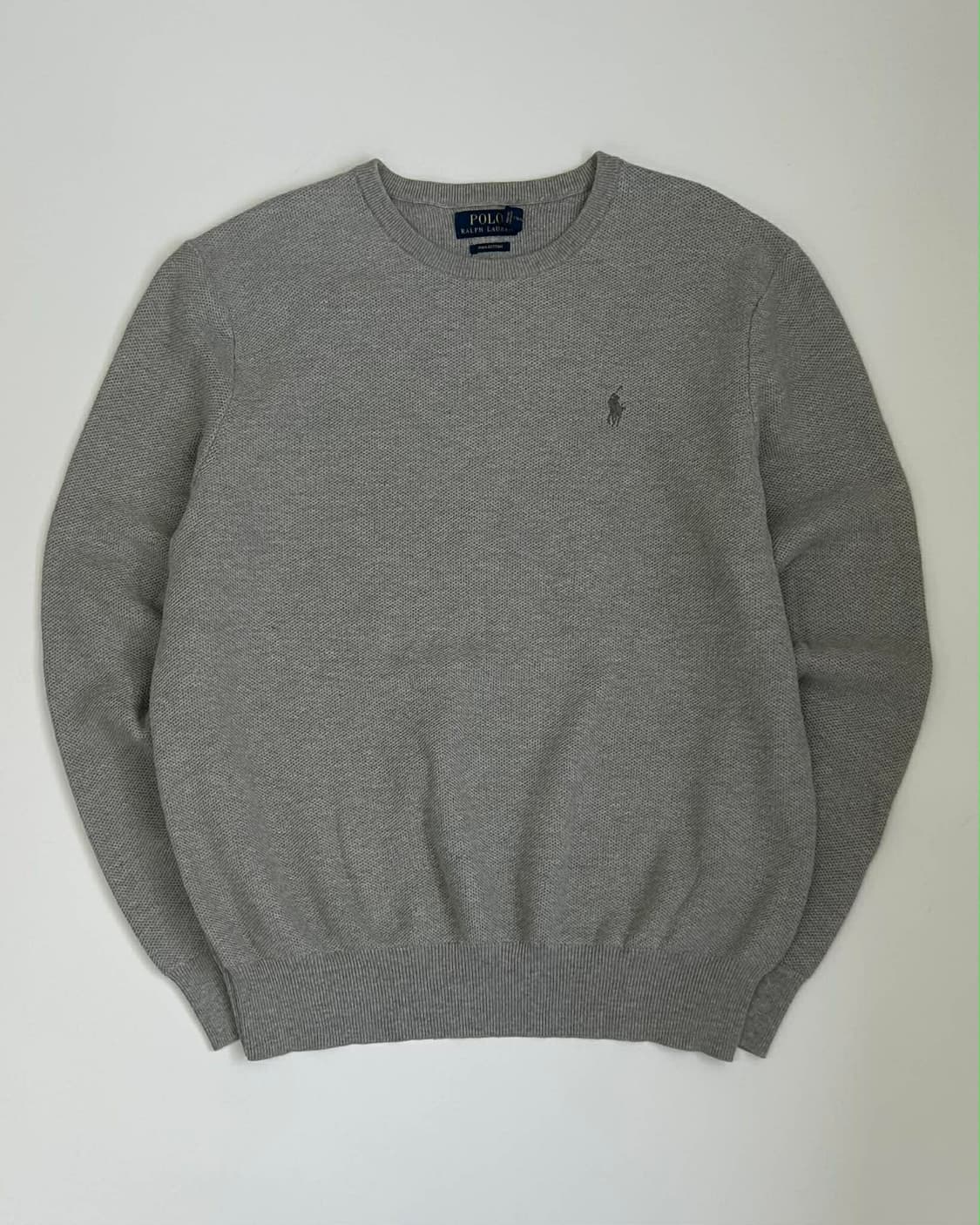[M] 폴로 랄프로렌 그레이 피마코튼 크루넥 니트 스웨터 상품이미지1