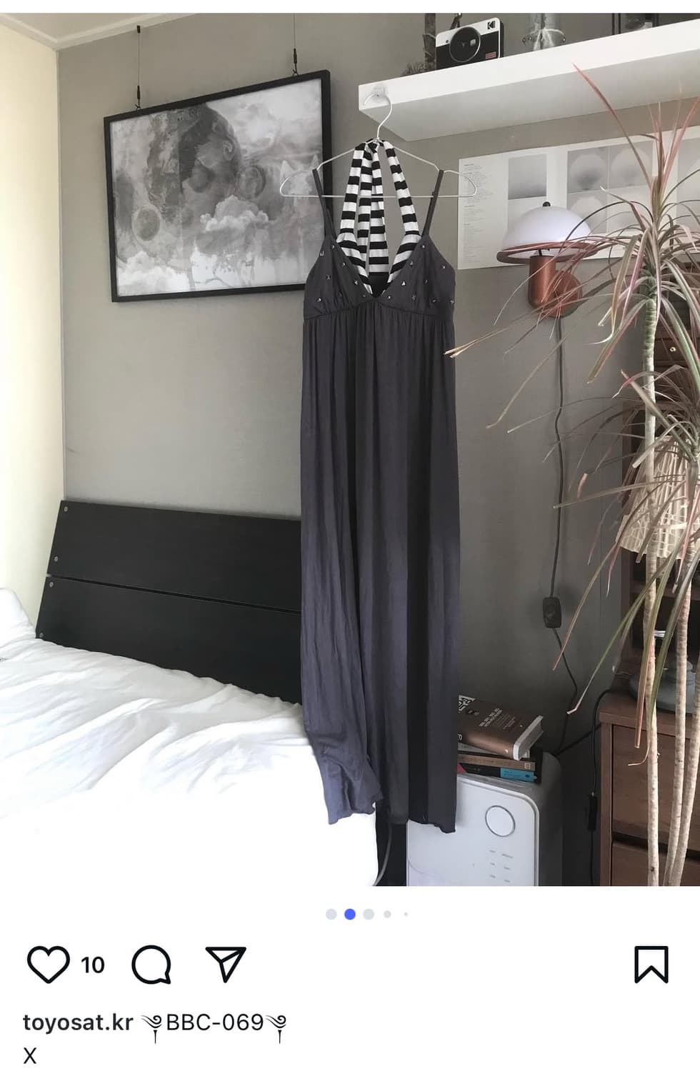 고딕 갸루 펑크 고스로리 y2k 스터드 스트라이프 롱 원피스 공겜여주 상품이미지3