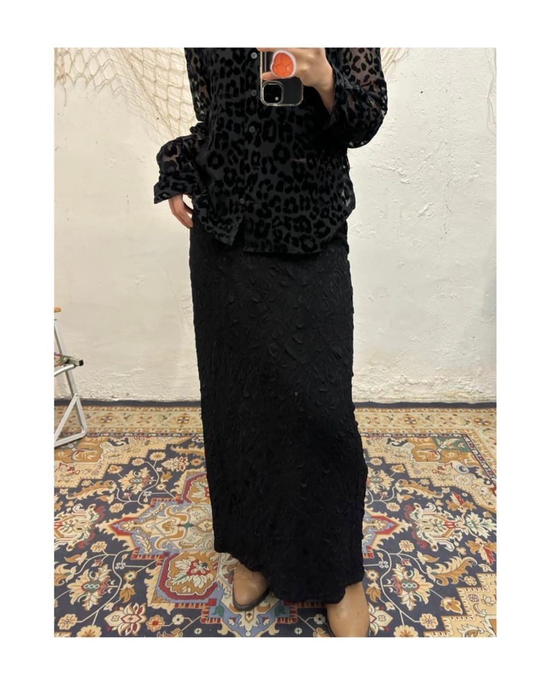 vintage linkle maxi skirt 상품이미지1