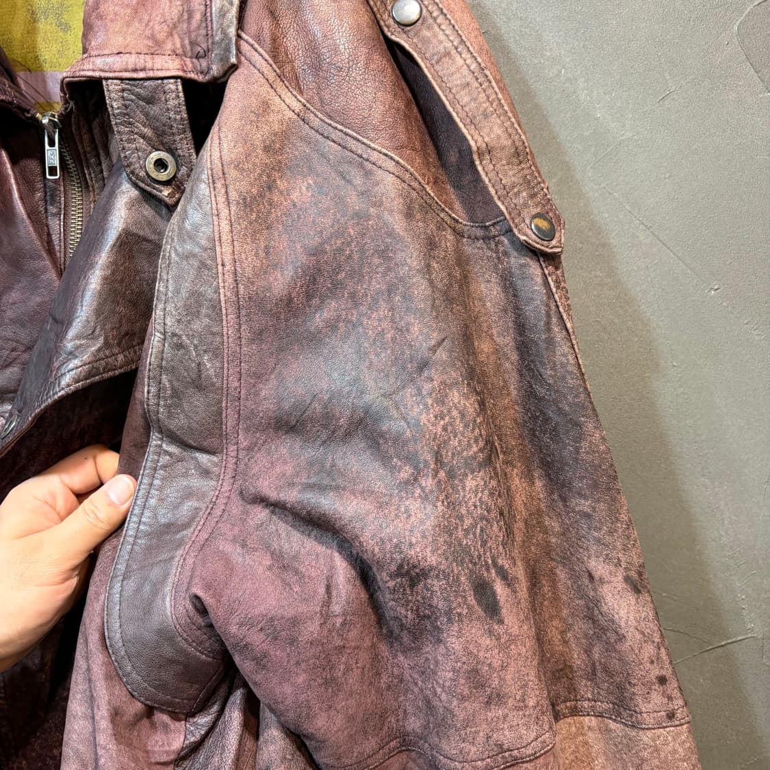 [54] VINTAGE 빈티지 가죽 블루종  상품이미지4