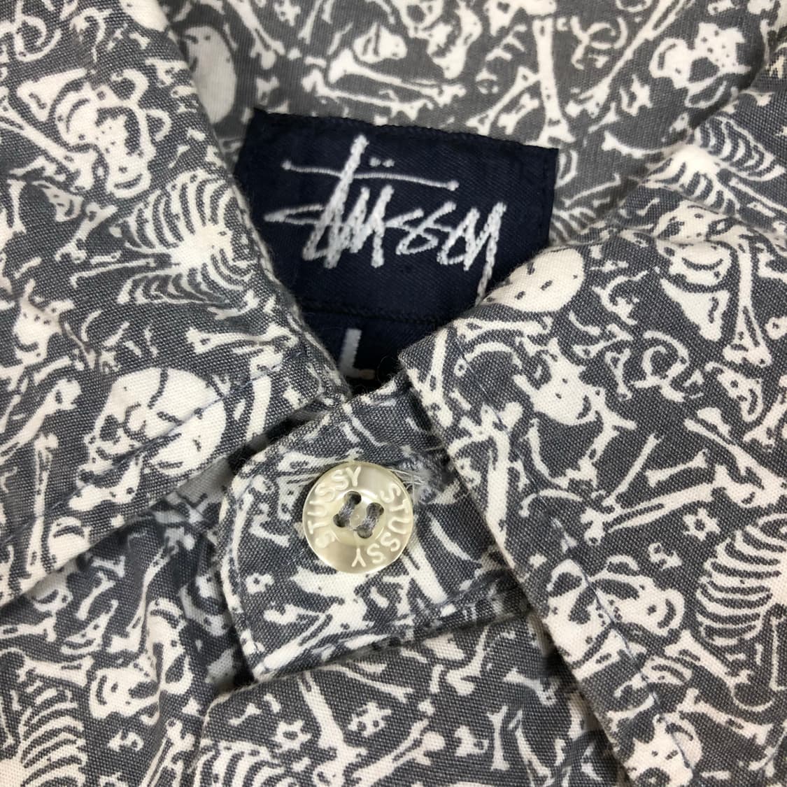 90s 스투시 해골 스컬 패턴 포켓 반팔셔츠 남방 상품이미지6