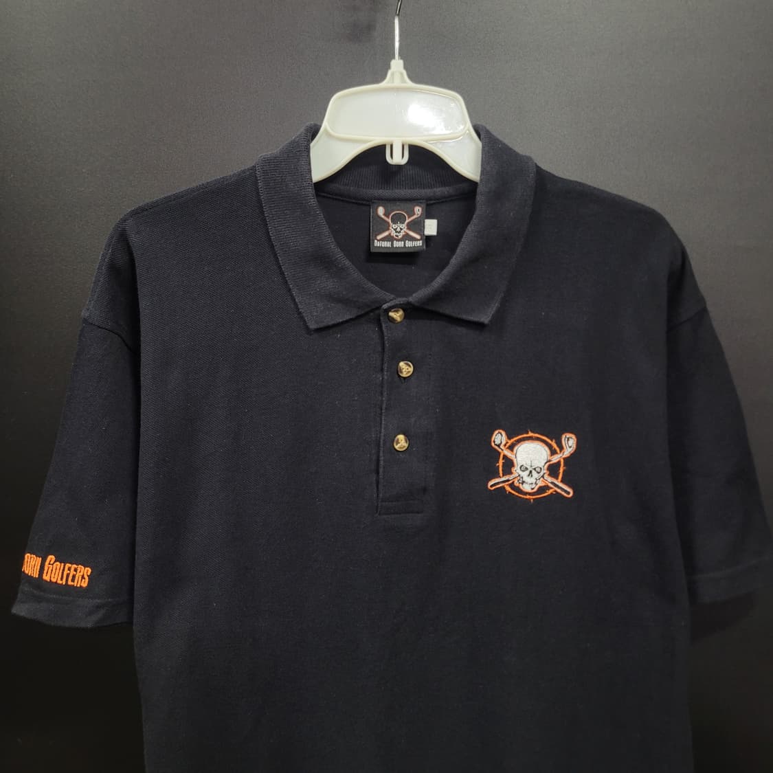 natural born golfers 빈티지 독일 스컬 자수로 골프 셔츠 상품이미지2
