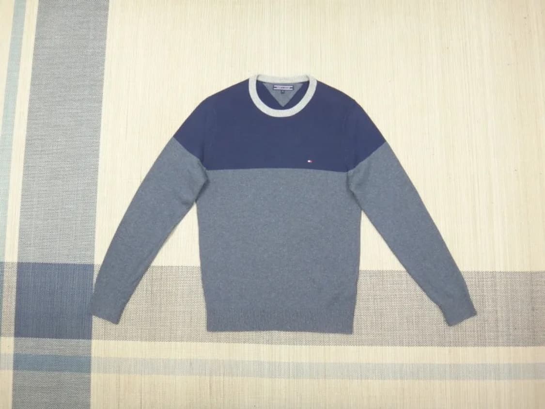 (M/95) 타미힐피거 남성 모혼방 라운드 니트 상품이미지1