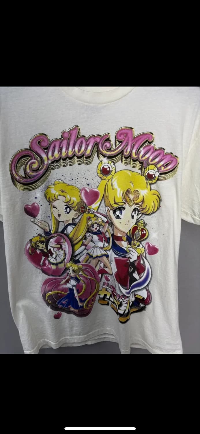 빈티지 달의요정 세일러문 그래픽 아이보리 반팔 H2516 상품이미지3