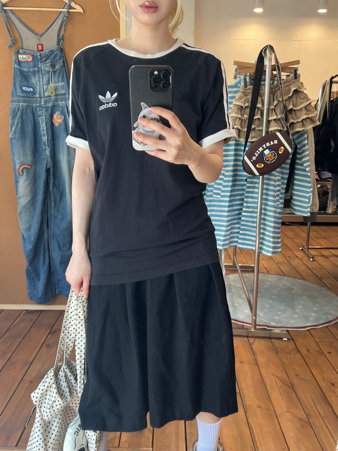 아디다스 블랙 화이트 링거티 상품이미지5