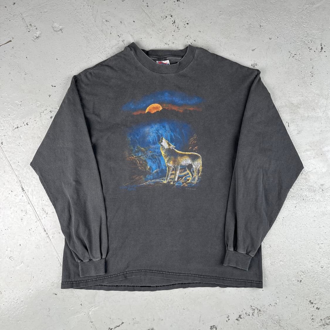 빈티지 hanes 1997 울프 긴팔티 상품이미지1