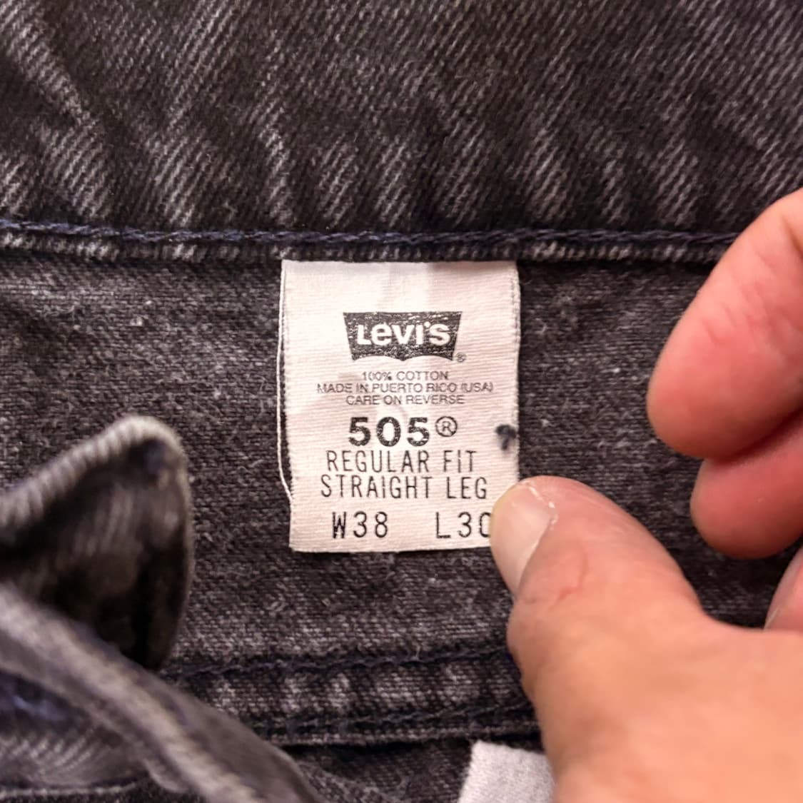 [38/30] USA 리바이스 505 오렌지탭 orange 흑청 블랙 상품이미지4