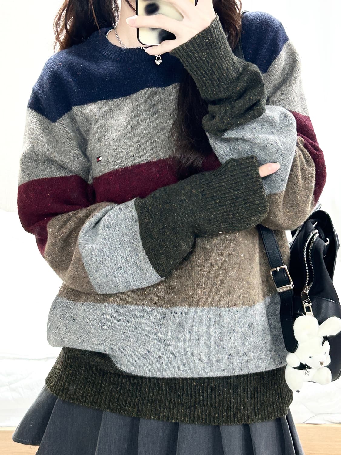 타미힐피거 미니로고 단가라 울 니트 상품이미지2