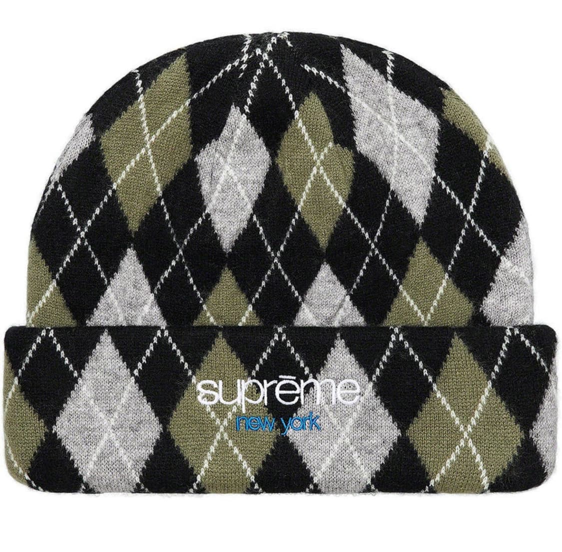 슈프림 아가일 캐시미어 비니 블랙 Supreme Argyle Cashme 상품이미지2