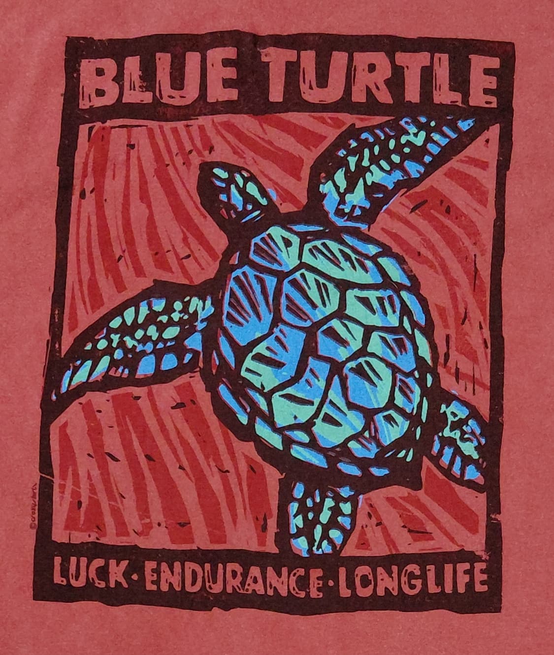 [M] Crazy Shirts 하와이안 블루 터틀 천연 염색 티셔츠 상품이미지8