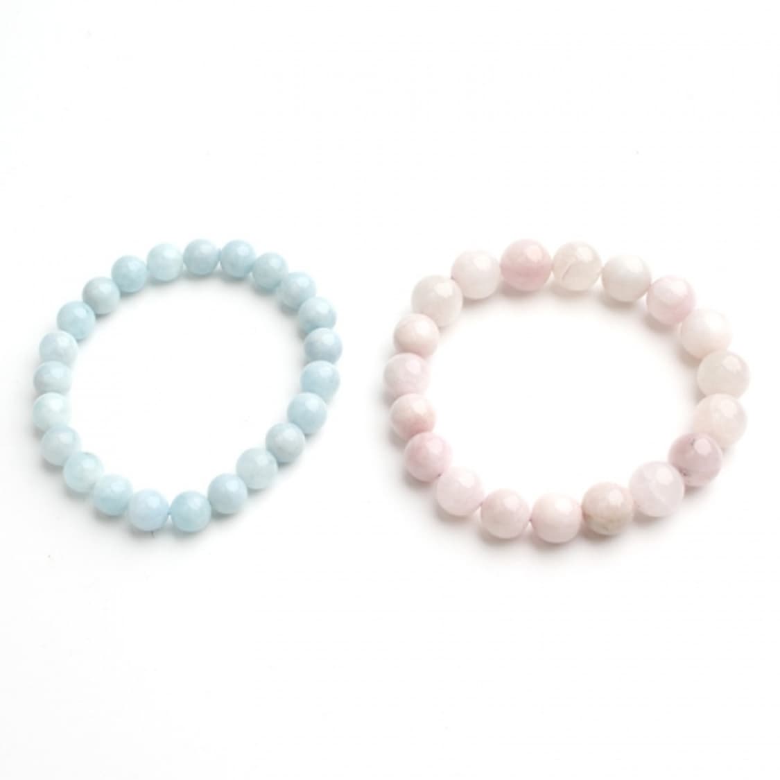 아쿠아마린 쿤자이트 원석 팔찌 세트 상품이미지1