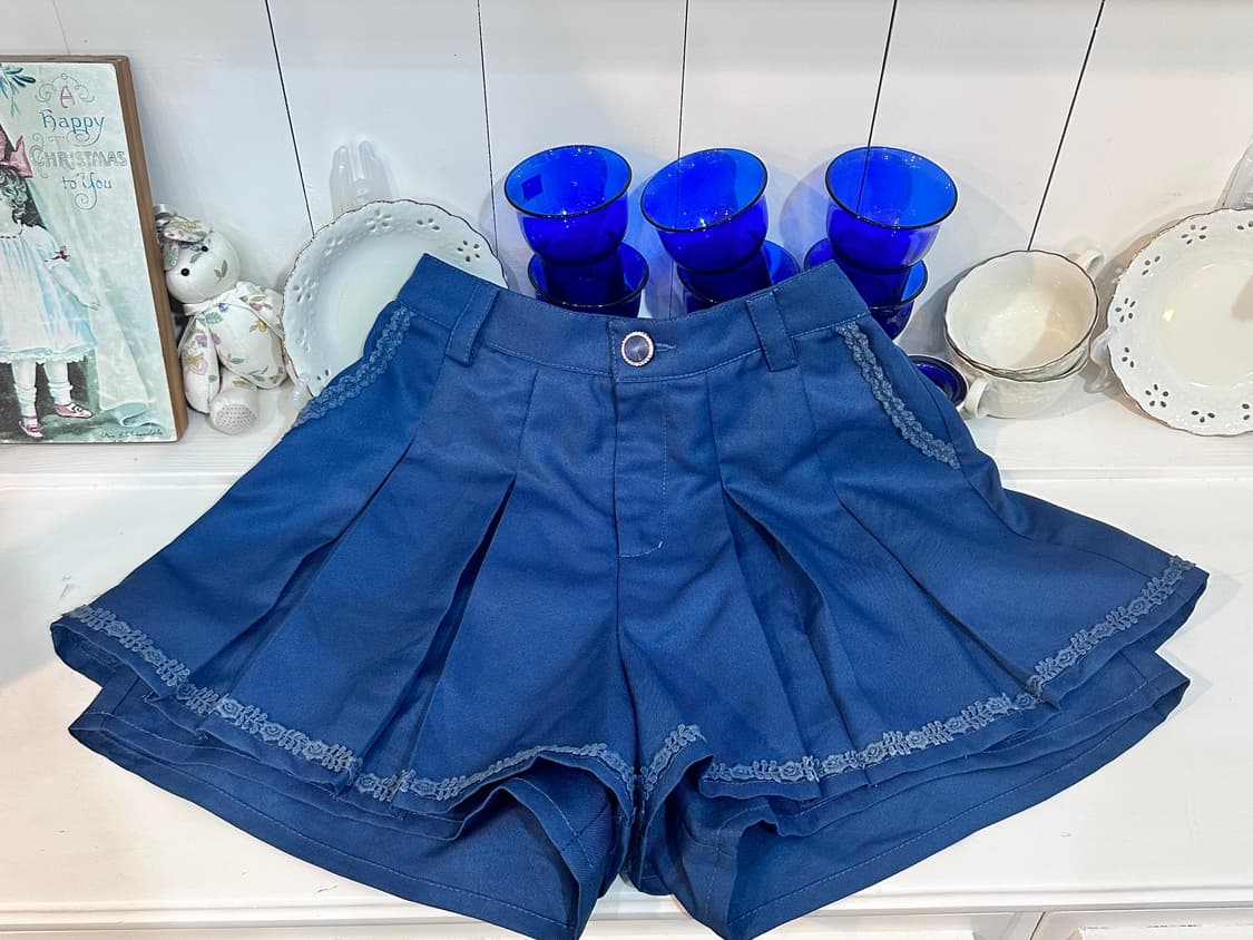 axes femme(액시즈팜) 블루 플리츠 큐롯 팬츠 스커트(치마바지) 상품이미지5