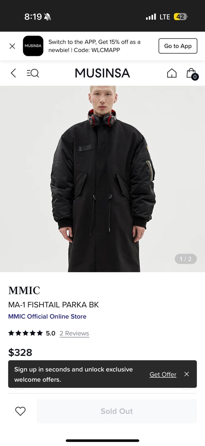 MMIC 피쉬테일 파카 BK L 야상 코트 상품이미지5