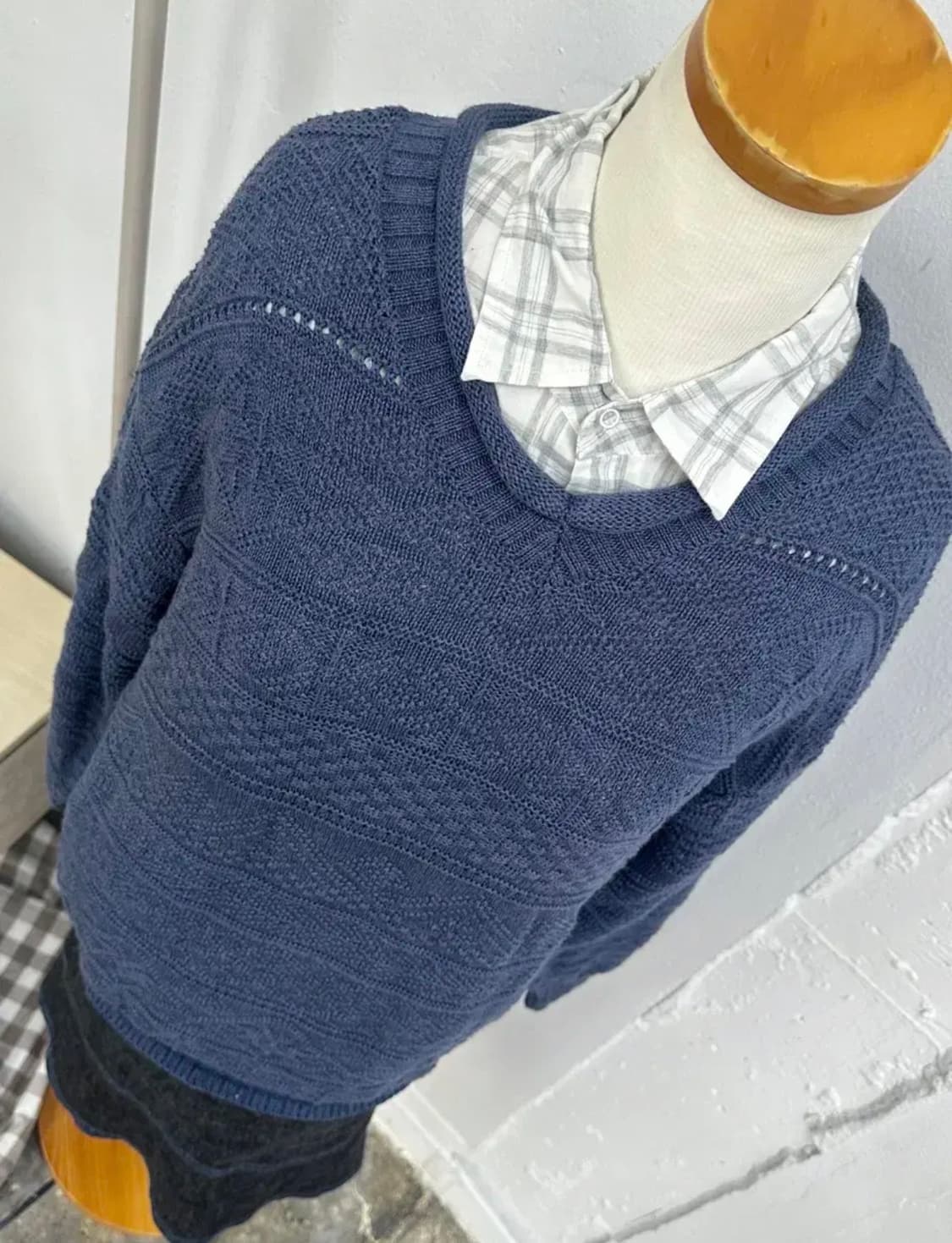 ❄️스즈코 레이어드 코디세트 ❄️셔크셔츠 겨울 니트 미디스커트 그런지 상품이미지7