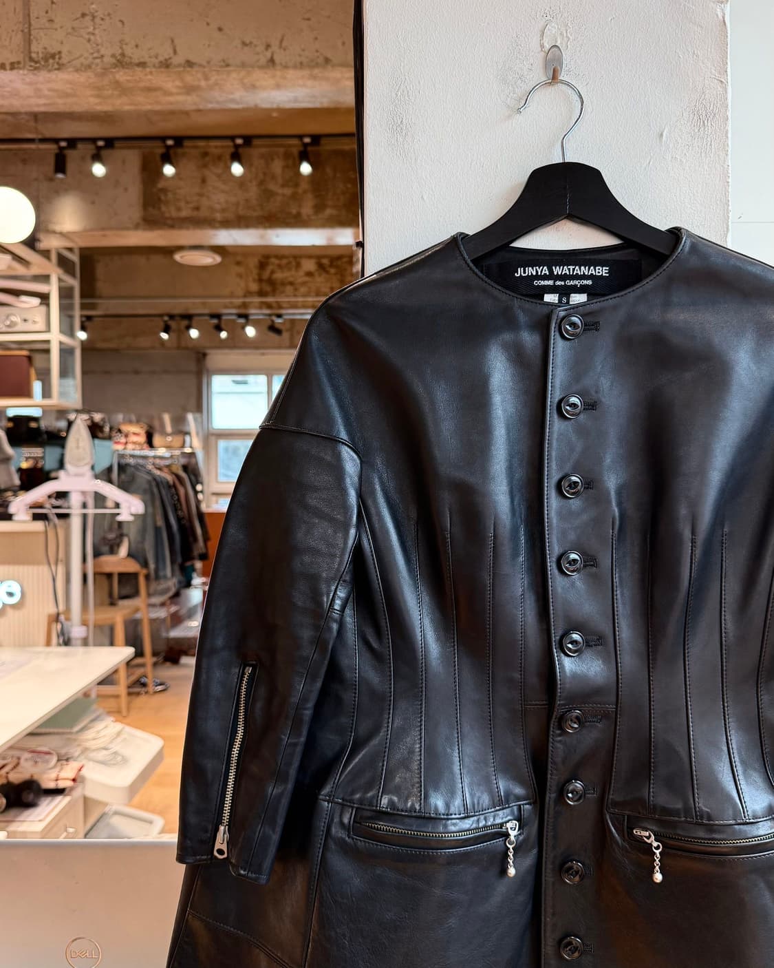 준야 와타나베 블랙 11FW 컬렉션 카우레더 코르셋 레더 코트 자켓  상품이미지4