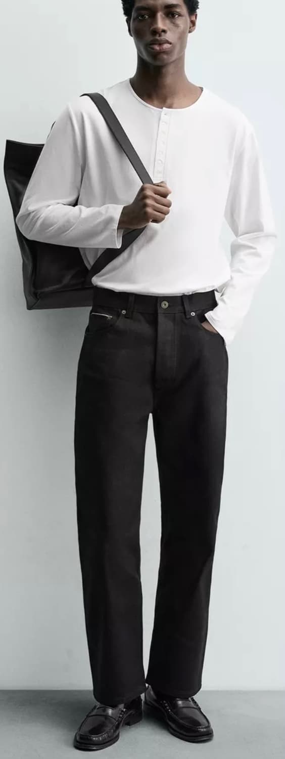 자라 오리진 이탈리아 셀비지 블랙 데님 플레어핏 상품이미지3