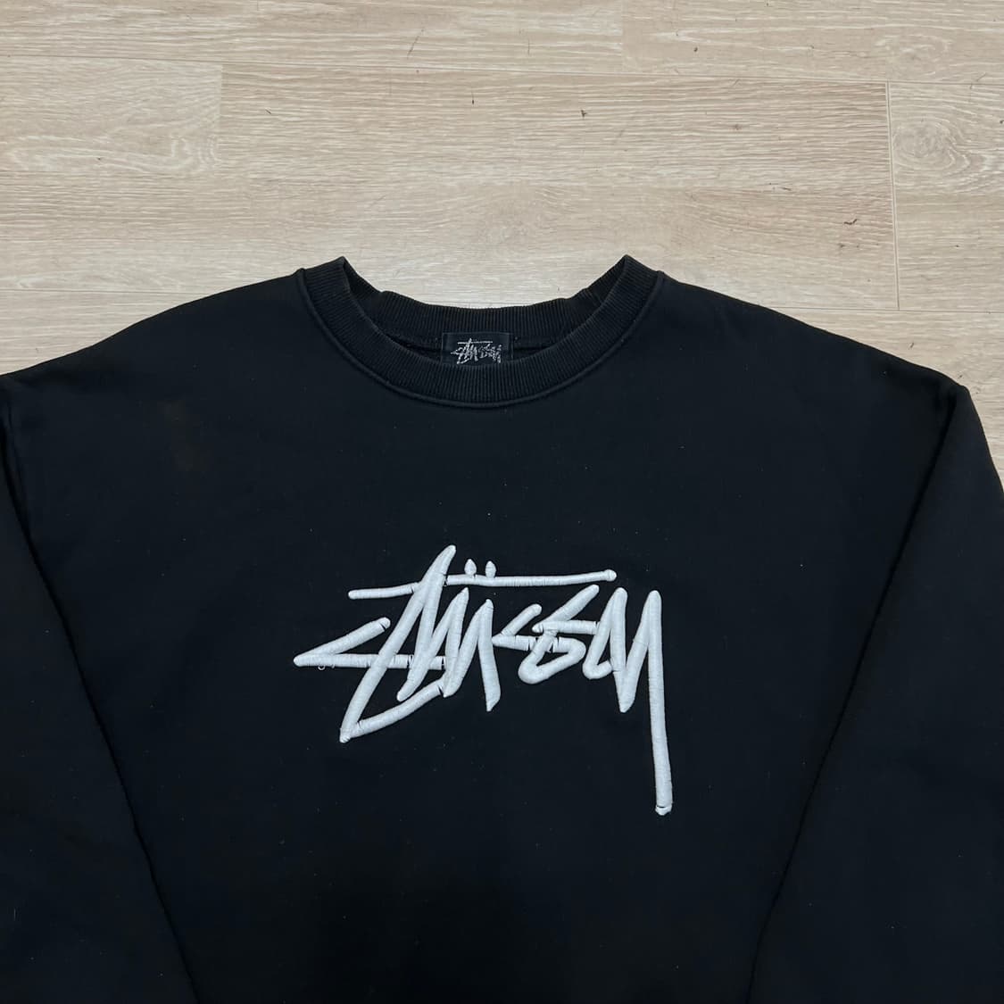 스투시 오리지널 스태퍼 빅스탁로고 기모 맨투맨 [블랙] M/95 상품이미지2