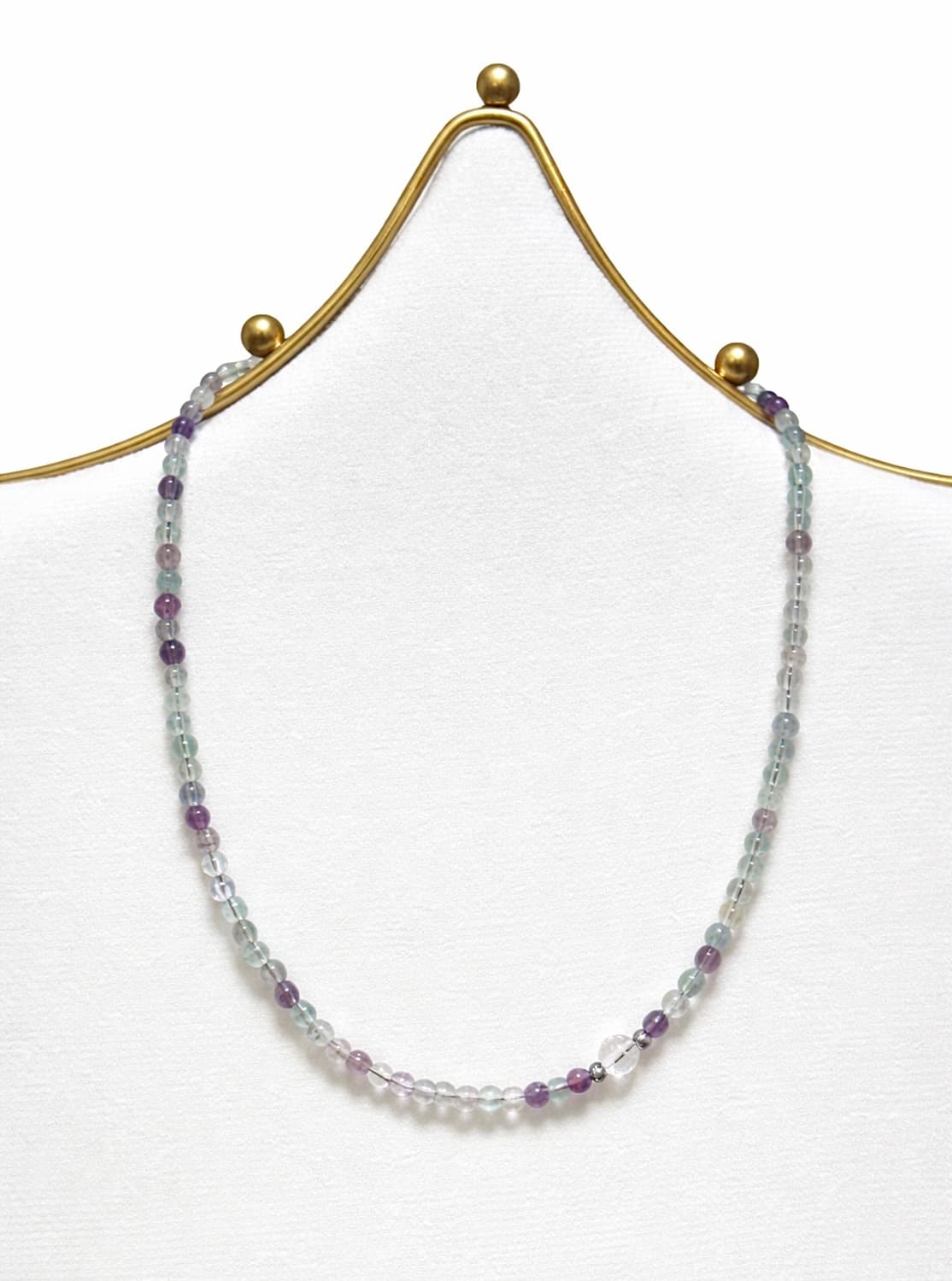 (맞춤) 천연석 플로라이트 백수정 고리형 원석 목걸이 상품이미지2