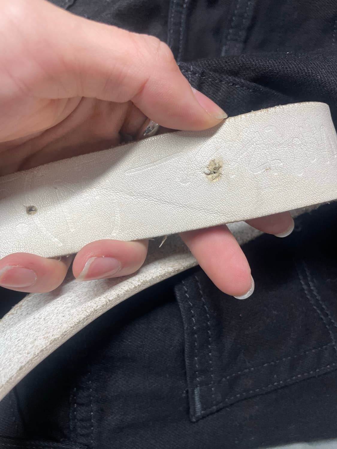 넘버나인 y2k 화이트 레더 벨트 상품이미지5