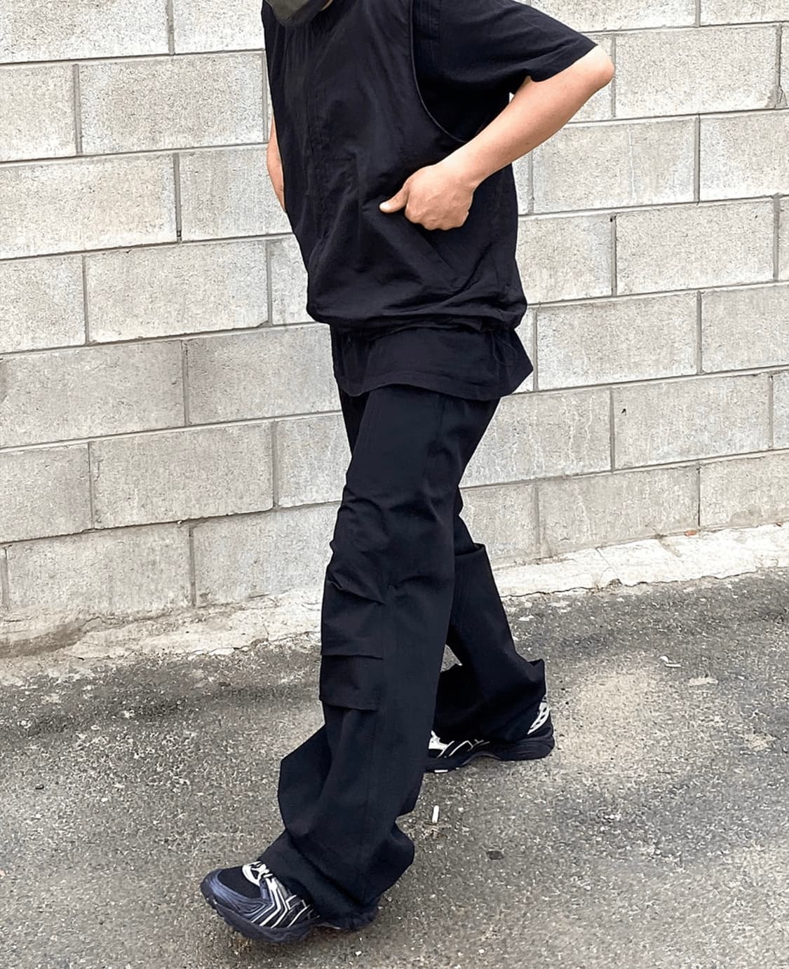 언더마이카 무릎 턱 스웻팬츠[black] 상품이미지1