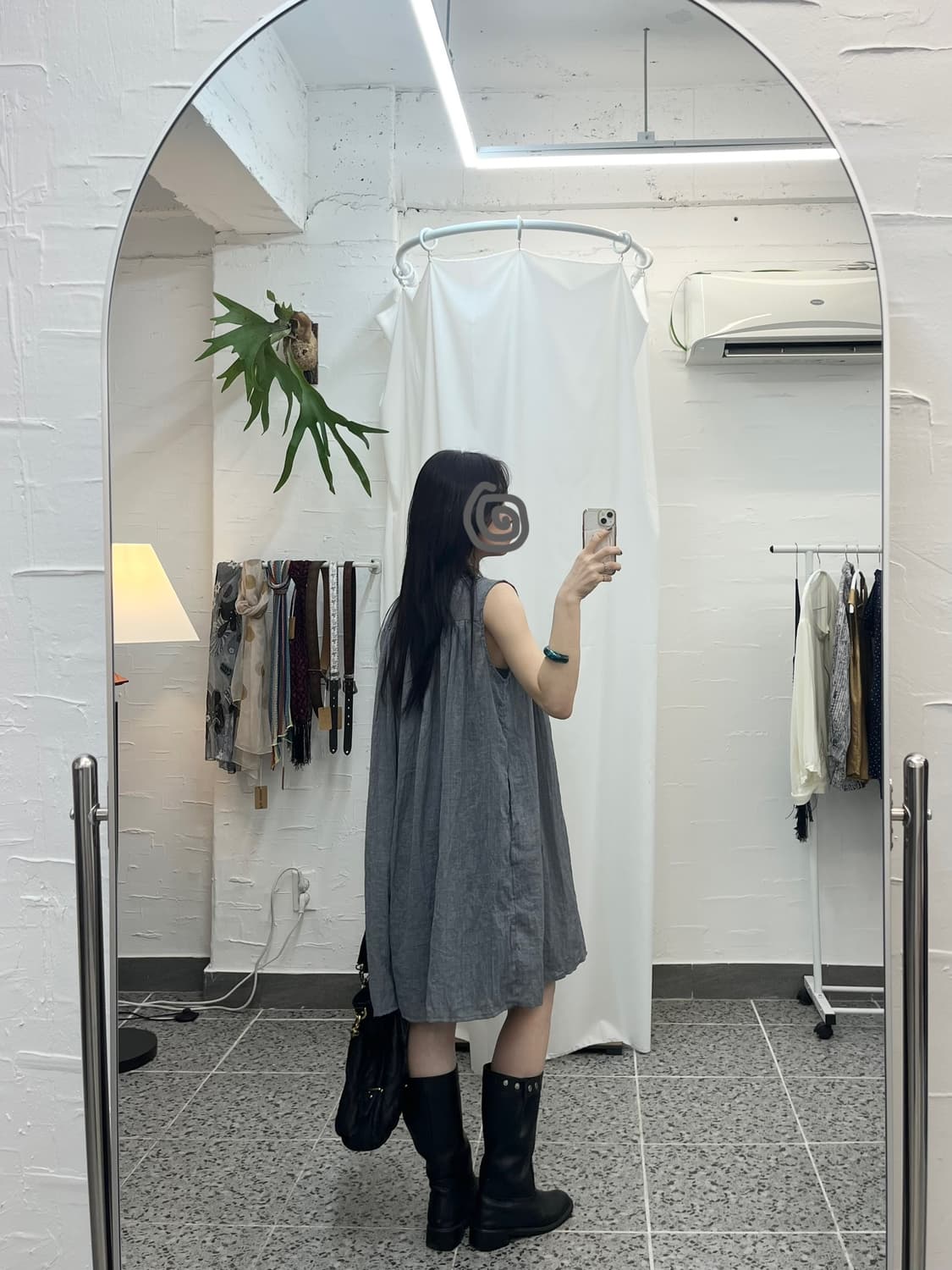 린넨 연그레이 원피스 상품이미지4