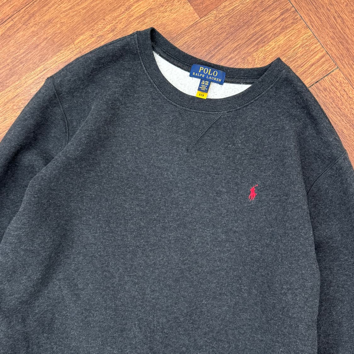 95 폴로 랄프로렌 차콜 라운드 맨투맨(안감기모) 상품이미지3
