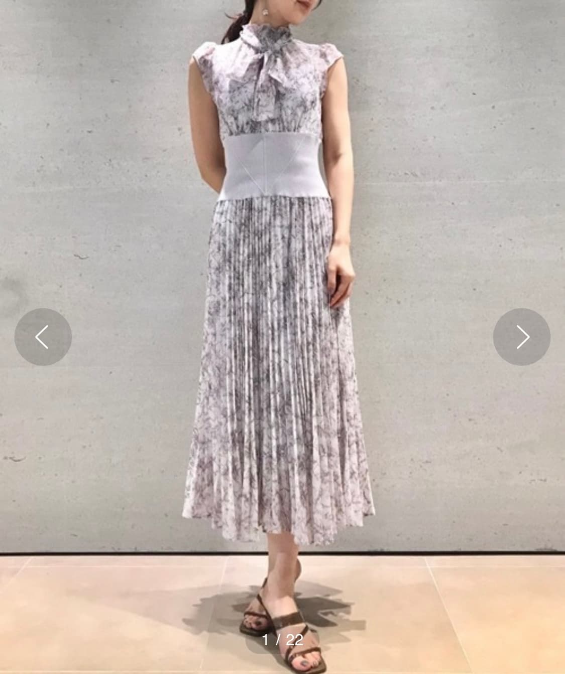 snidel 스나이델 허리 리브 플리츠 롱 원피스 /스나계 상품이미지4