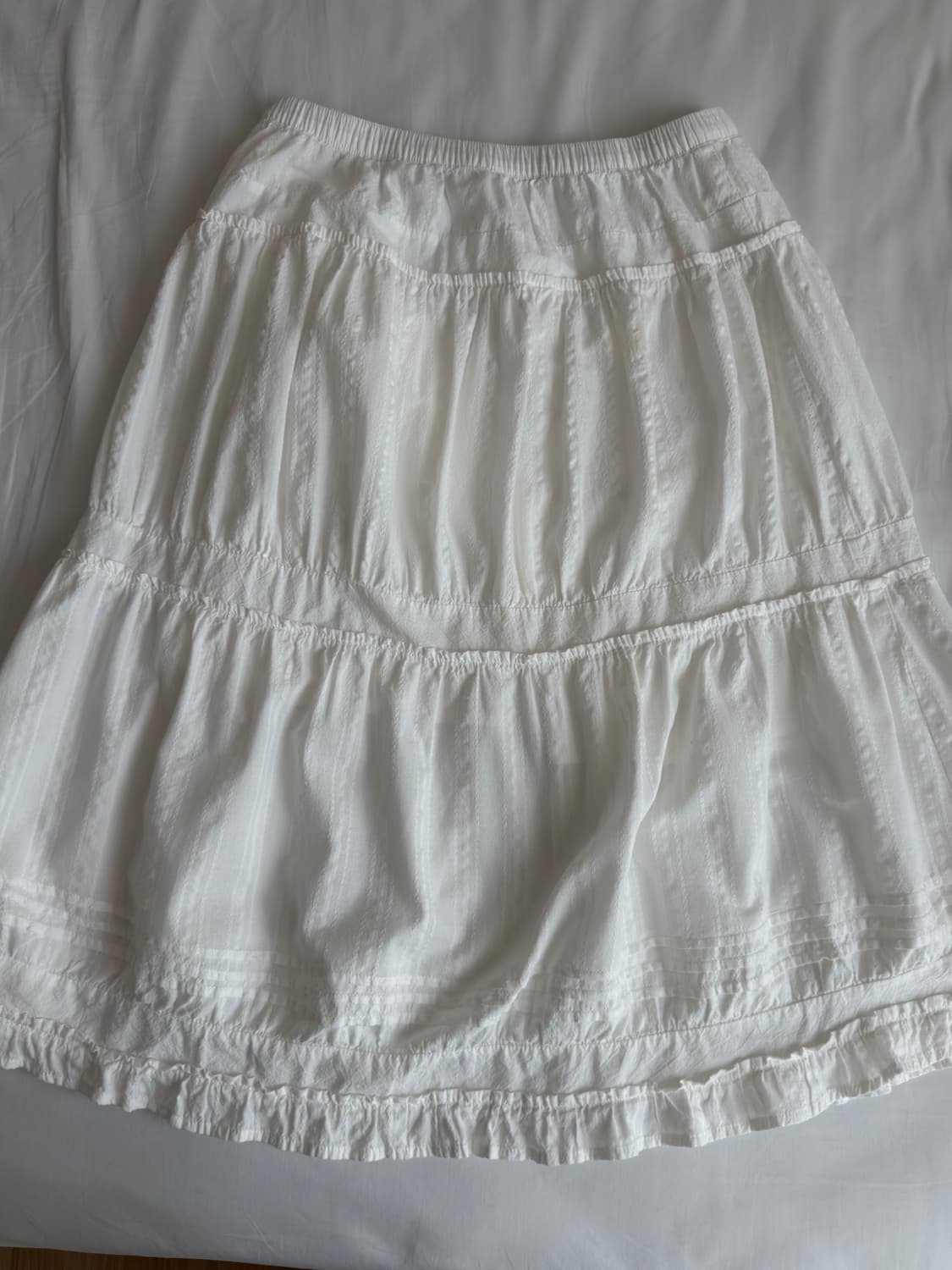 SHIRRING MIDI SKIRT WHITE 상품이미지2