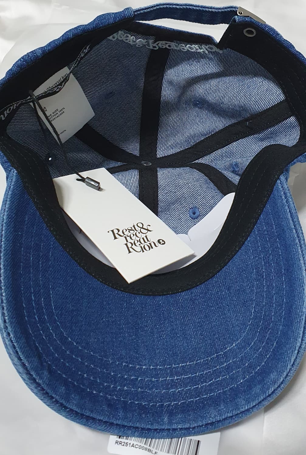 화이트 블루 진청 레스트앤레크레이션 데님 볼캡 모자   상품이미지6
