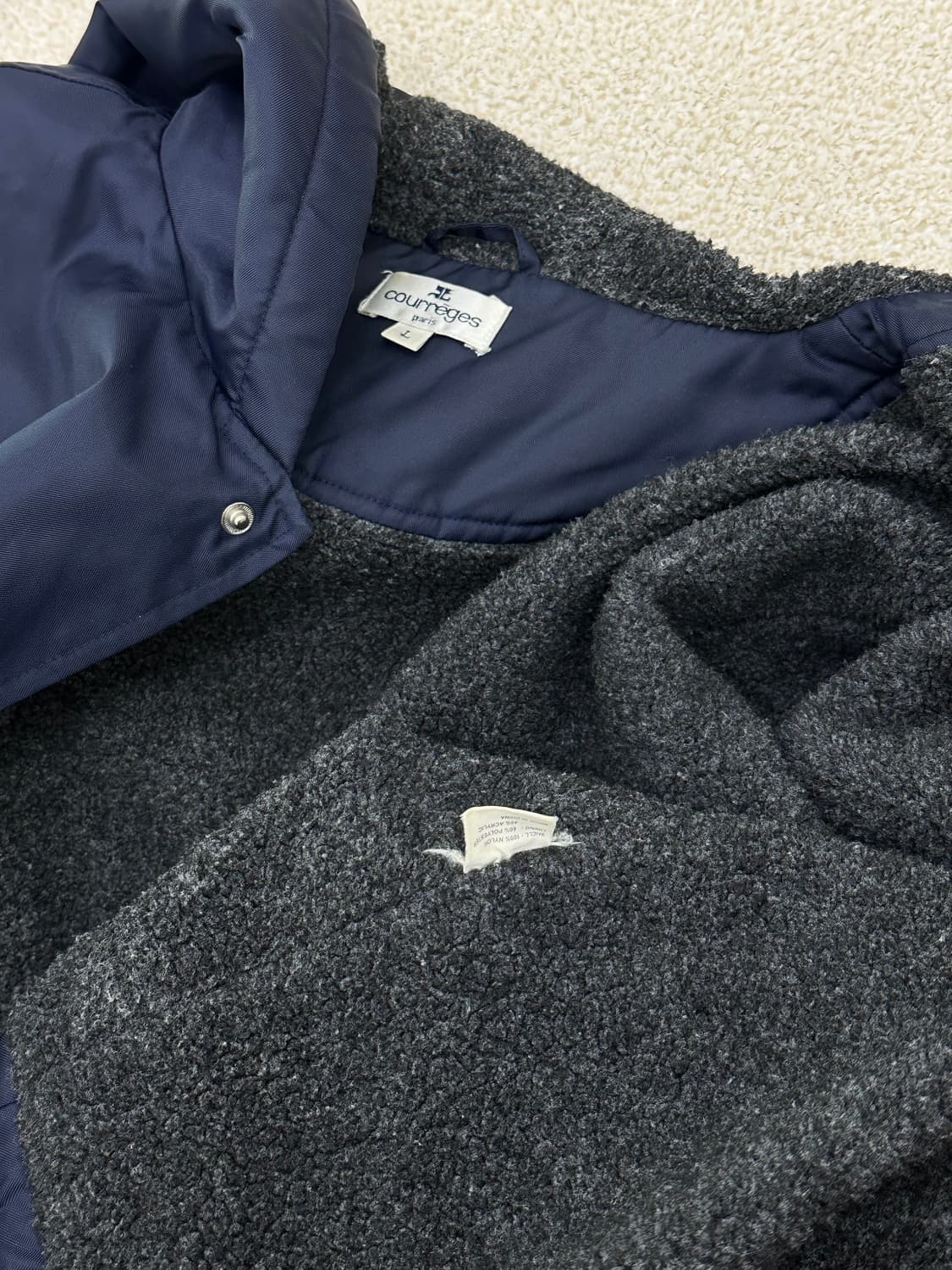 꾸레쥬 네이비 점퍼 L 상품이미지6