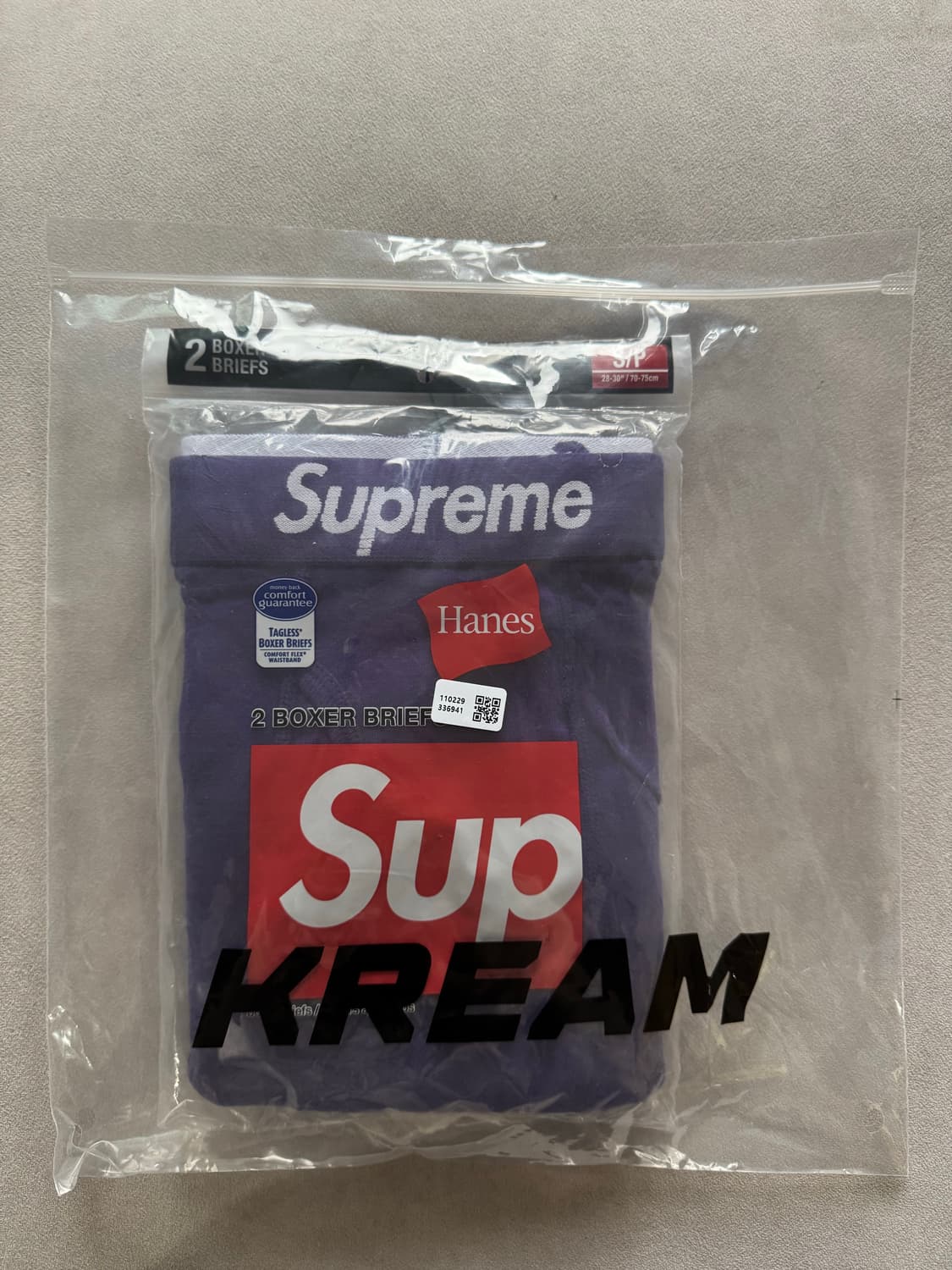슈프림 팬티 (헤인즈 박서 브리프) 퍼플S 새제품 팝니다! (1장) 상품이미지2