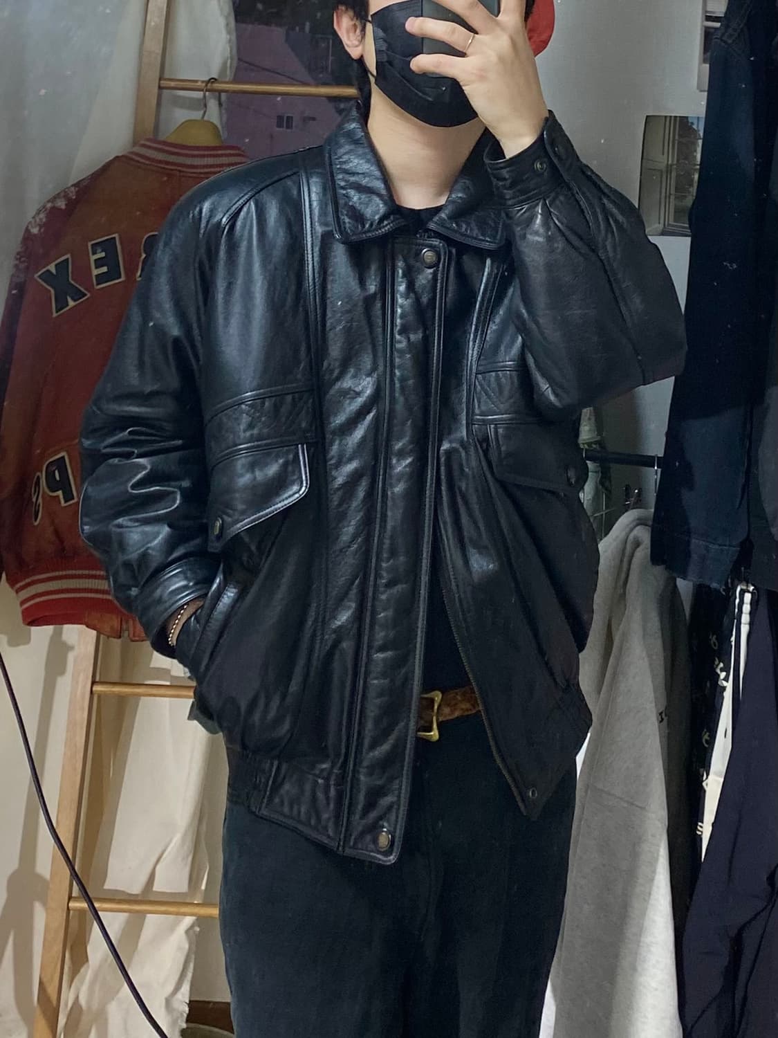 [XL] 90s Vintage 빈티지 카우하이드 봄버자켓 상품이미지6