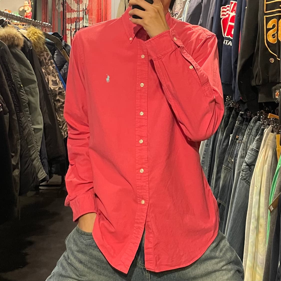 [IM] polo 폴로 핫핑크 긴팔셔츠 상품이미지1