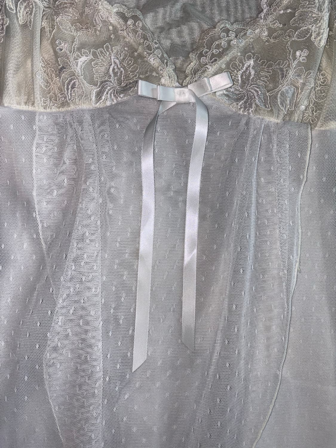 화이트 도트 플라워 레이스 슬리브리스 상품이미지2